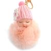 Imitation Rex Rabbit Fur Sleeping Doll Keychain - Cute Sleeping Baby Bag Pendant Gift