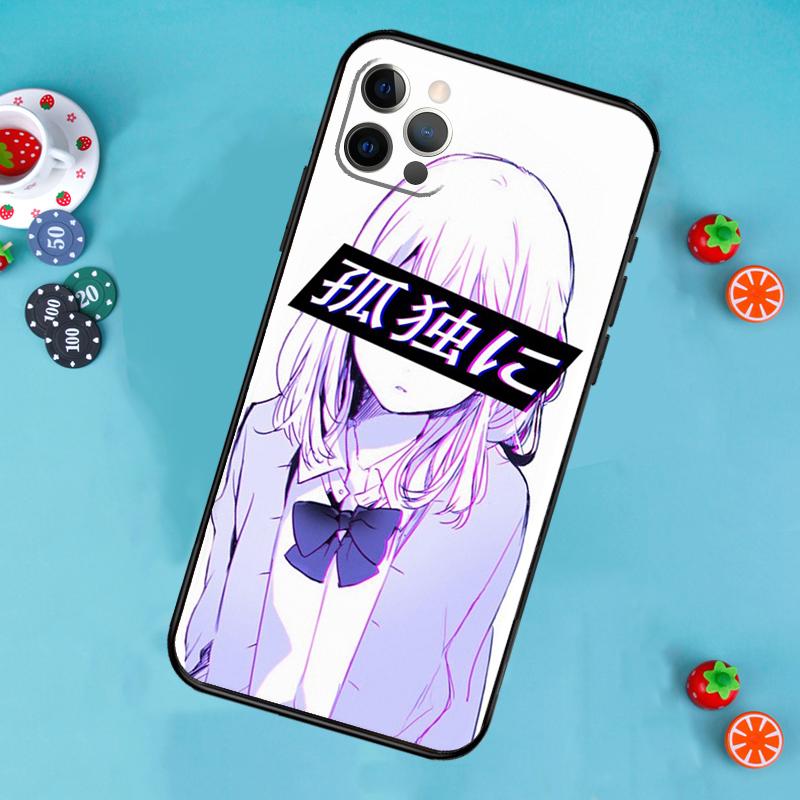 Sad Japanese Anime Aesthetic Phone Case For iPhone 17 Air 13 16 15 11 12 14 Pro Max 13 12 mini 15 16 Plus 16e Cover Funda