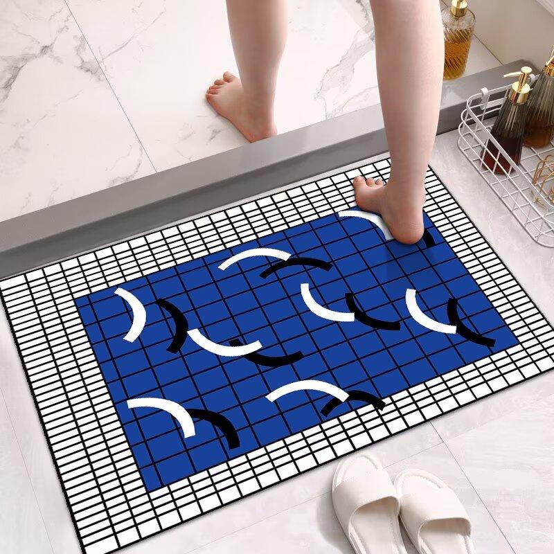 Bathroom floor mat,diatom mud water-absorbing non-slip mat at the door of the bathroom,household foot mat,door toilet carpet mat