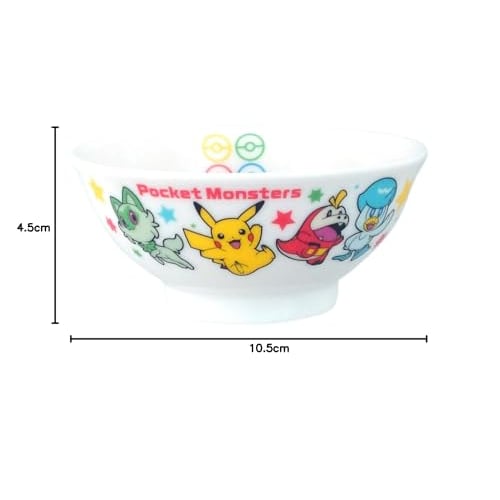 Kanesho Toki Ceramic "Pok?mon" Rice Bowl, Children's Dishwasher and Microwave Safe, 10.5cm, Made In Japan, 144140