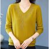 Autumn/winter Women's Knitwear Plus-size Sweaters Loose Pullover Knited Sweater V Neck Jumper