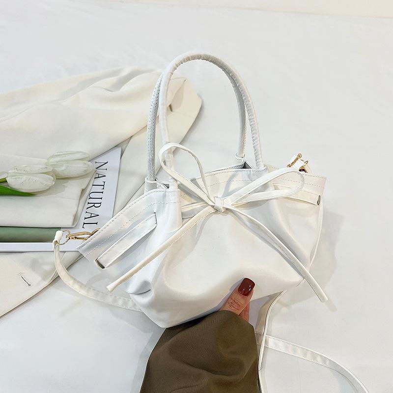 Korean Version of Bow Fresh 2025 Spring and Summer Trendy Fashion Water Bow Crossbody Portable Vegetable Basket Bag Woman