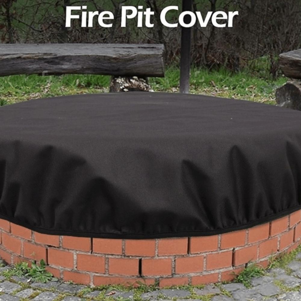 Weather Resistant Firepit Cover 600D Oxford Protective Cover  Built-in Stone Firepits