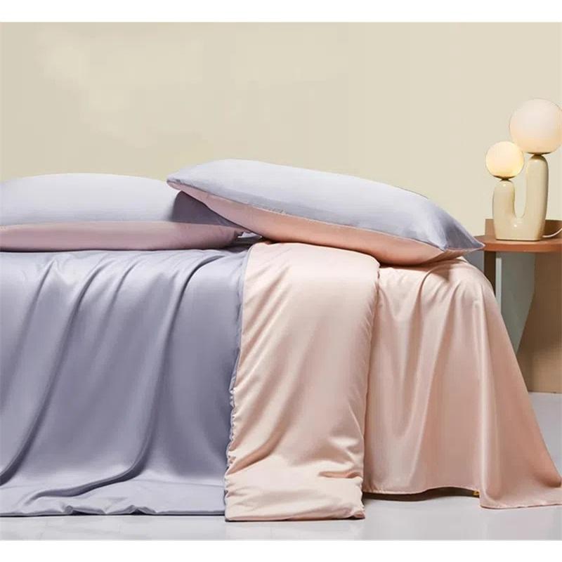 Summer Ice Silk 4-Piece Bedding Set - Cooling, Smooth Duvet Cover, Luxury Sheet & Fitted Sheet, High-End Bed Linen For Comfortable Sleep