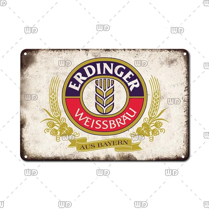 Vintage Wall Plaque Sign Decor Germany Paulaner Beer Tin Sign Decoration Plate Bar Cafe Man Cave Metal Poster Board Art Painting