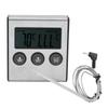 Digital Meat Thermometer Food Temperature Meter with Folding Probe Timer Alarm for Kitchen