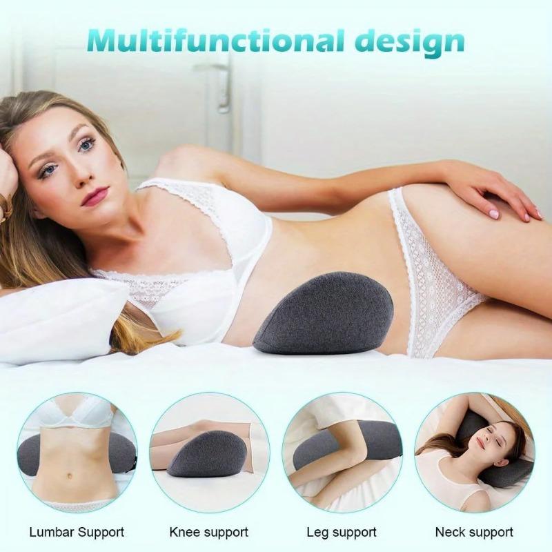 1pcs Lumbar Pillow Orthopedic Memory Foam for Lower Back Relief and Support Perfect for Side Sleepers Pregnancy and Maternity