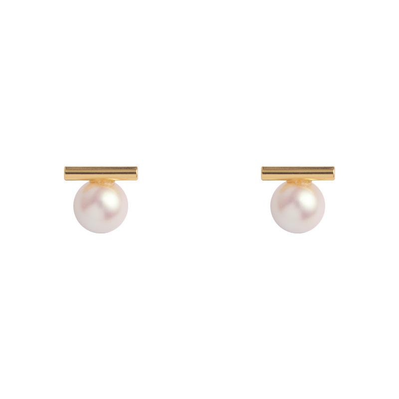 Niche Beauty Ji Pearl Simple Stud Earrings Women's New Trendy Temperament Earrings High-end Small Fragrant Style Earrings