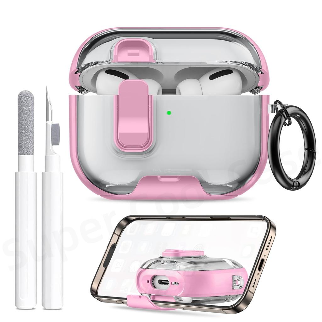 For AirPods Pro 3 Case 2025 with Phone Stand&Cleaner Kit Protective Cover for AirPods Pro 3 with Keychain for Airpods Pro 3 Case