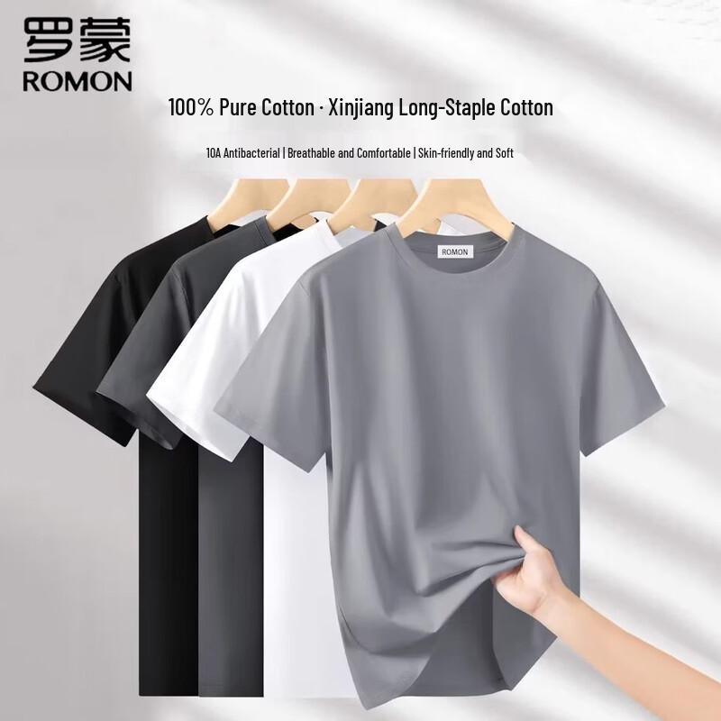ROMON Men s Cotton Short Sleeve T-Shirt 3XL