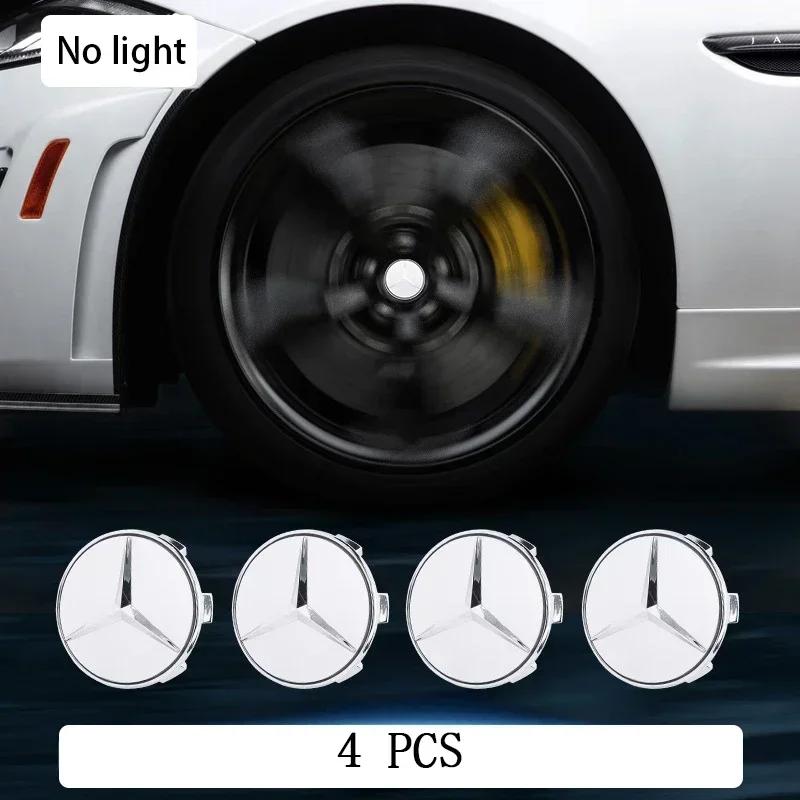 

C200 E200 New For Mercedes Benz 4PC/Set Mercedes Benz Magnetic Suspension Wheel Hub Caps LED Illuminated Lights Upgrade Wheel C No light