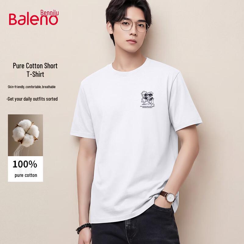 Baleno Men's Pure Cotton Casual Short Sleeve T-Shirt