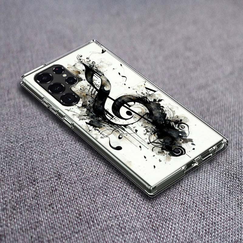 

Piano Keys Musical Clear Phone Case for Samsung Galaxy S24 S23 S21 Plus S20 FE S22 S26 Ultra S25 Edge TPU Capa Cases Cover Shell Samsung S24 FE