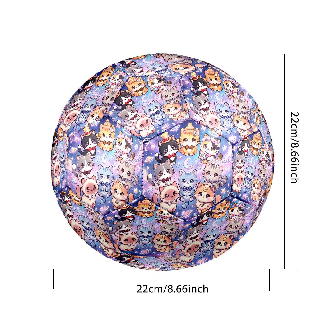 1pc Cosmic Cats Themed Soccer Ball, Size 5, Lightweight PVC Material, Outdoor Training Soccer Ball Gift. q62231