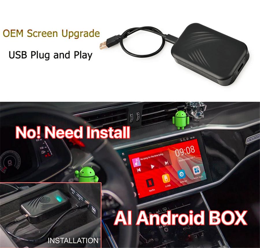 Quad-Core 2+32G Android 7.0 For Carplay Ai Box Car Multimedia Player Mirror Link