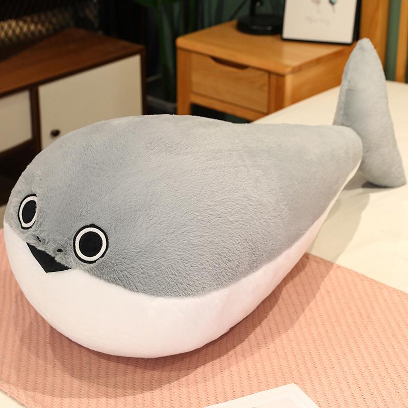 50/80/100CM Sacabambaspis Grey Lifelike Fish Doll Plush Toy Stuffed Pillow Sea Animals Toys Sofa Cushion Decor for Kids Girls