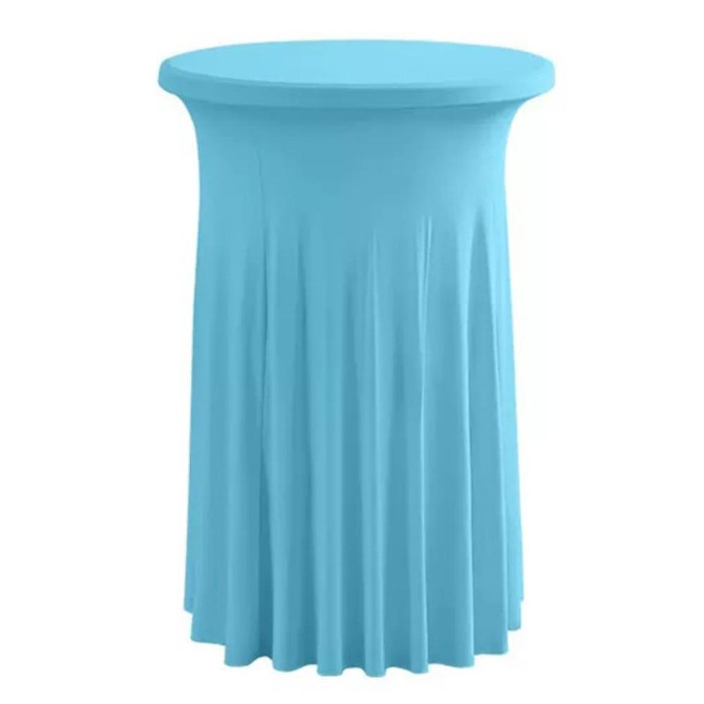 Solid Color Height Stretch Round Tablecloth Long Drape Bar Counter Cover  Auditorium