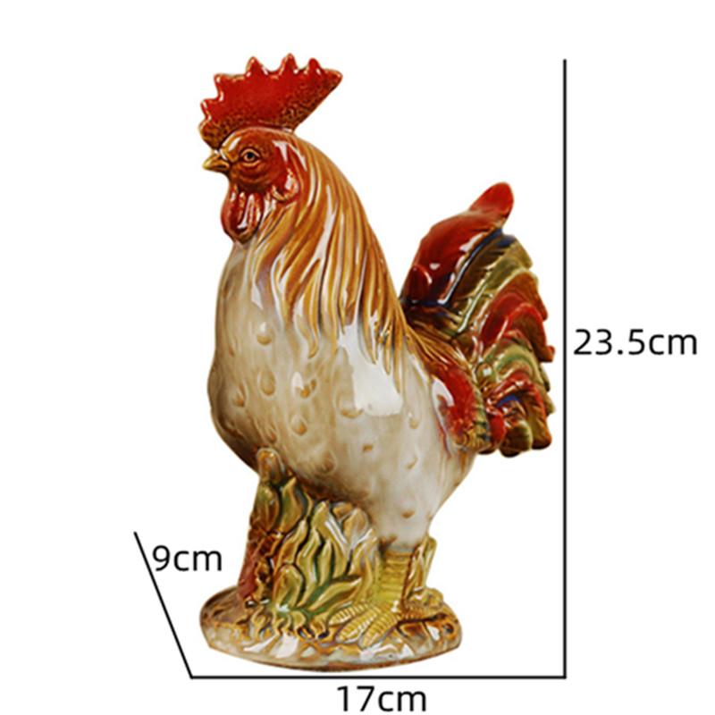 Creative Rooster and Hen Sculpture Ceramic Crafts Living Room Wine Cabinet Decoration European Home Courtyard Decoration Art