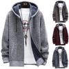 Mens Baggy Full Zip Sweater Coats Hooded Casual Warm Tops Plain Outwear Jackets
