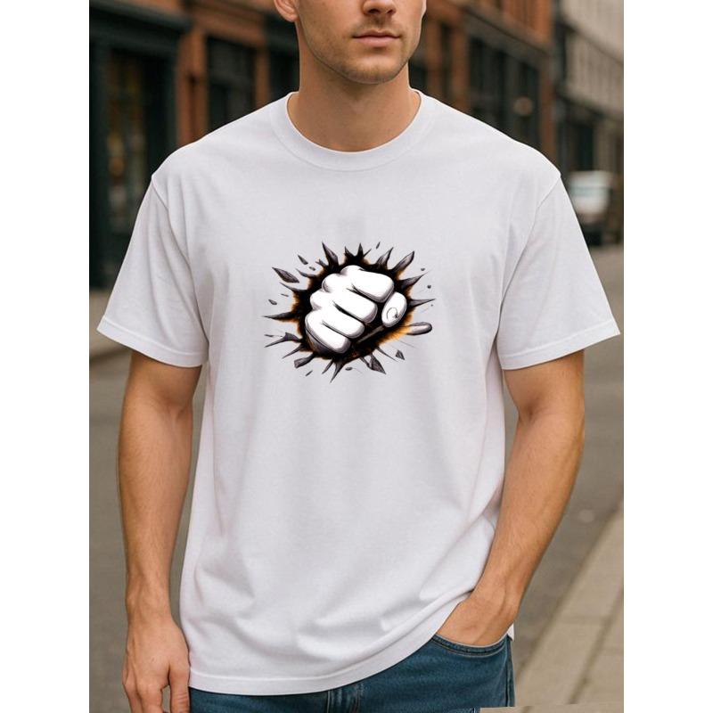 

Футболка с принтом Holey Fist Bold Power Wind | Легкая, с круглым вырезом, коротким рукавом, подходит для повседневной носки и дома, Мужская одежда S