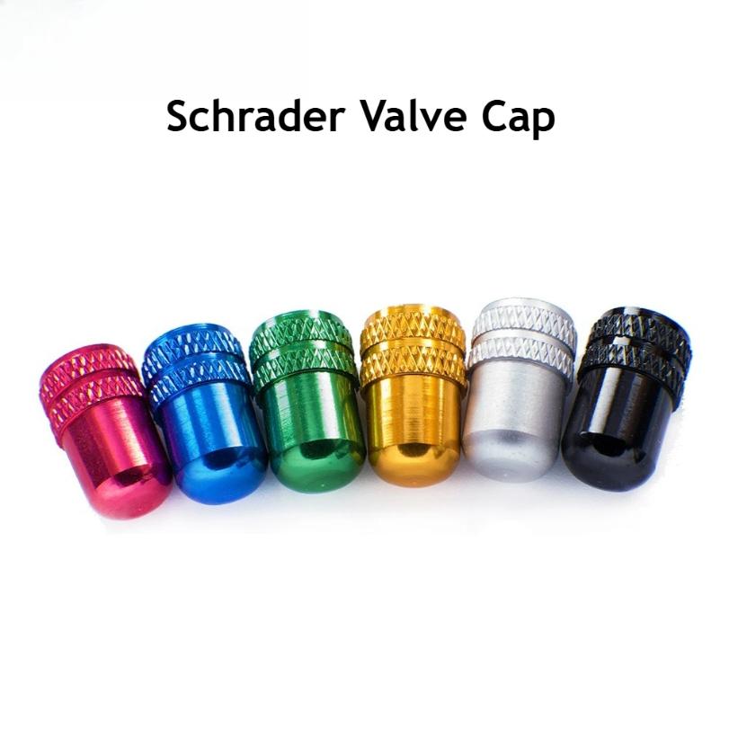 Mountain bike Schrader Valve caps,colored aluminum alloy round valve cover,Schrader Valve covers for bikes,dust caps