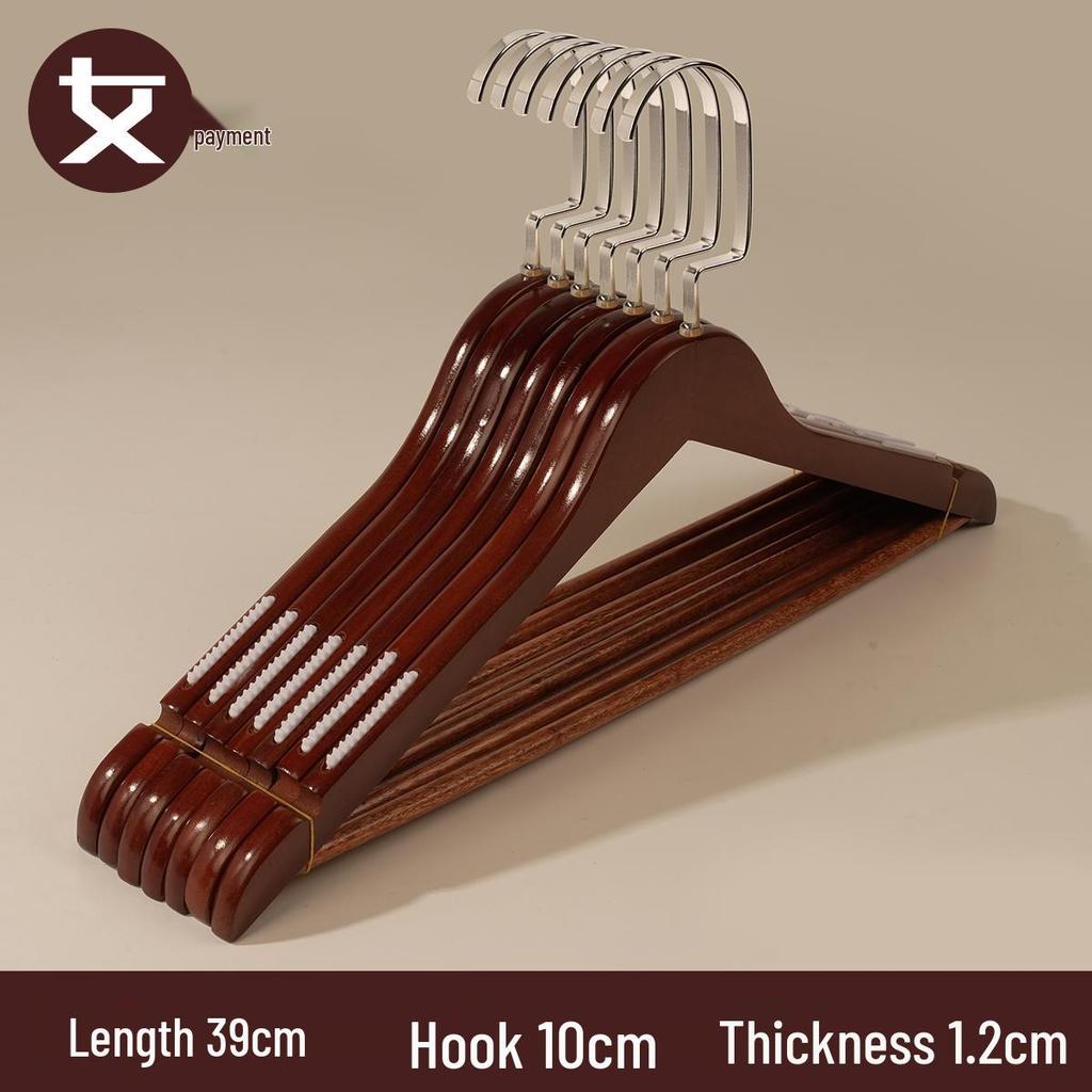 Solid Wood Non-Slip Clothes Hanger for Home, Hotels, and Stores