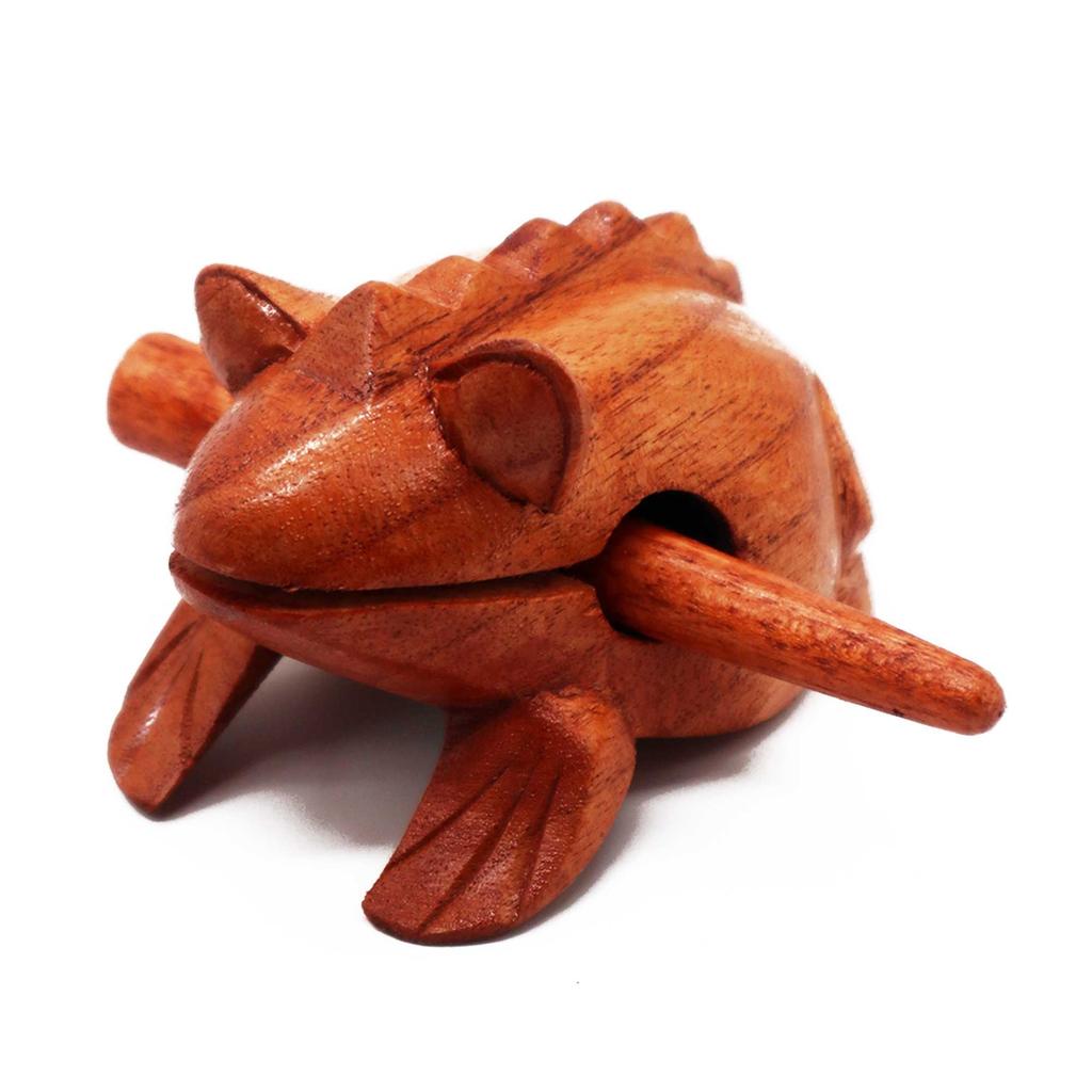 Wooden Croaking Frog Guiro, Small 2.5 Inch