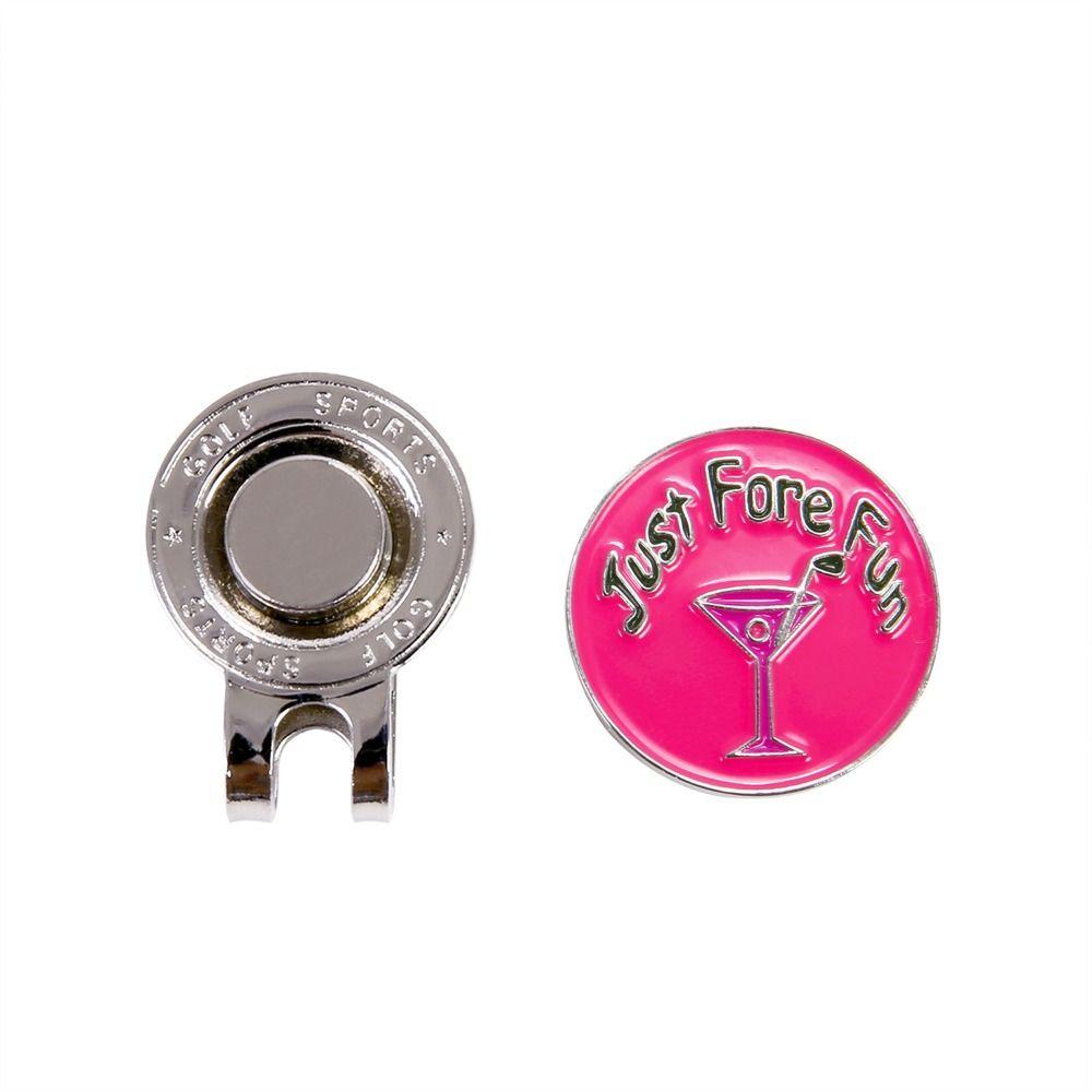 Golf Equipment Pink Pattern Hat Clip Ball Coin Mark Golf Cap Clip Golf Ball Marker Golf Hat Clip