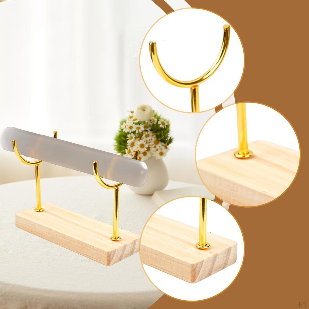 Bracelet Holder Organizer Elegant Watch Display Desktop Stand Wooden Base for Men