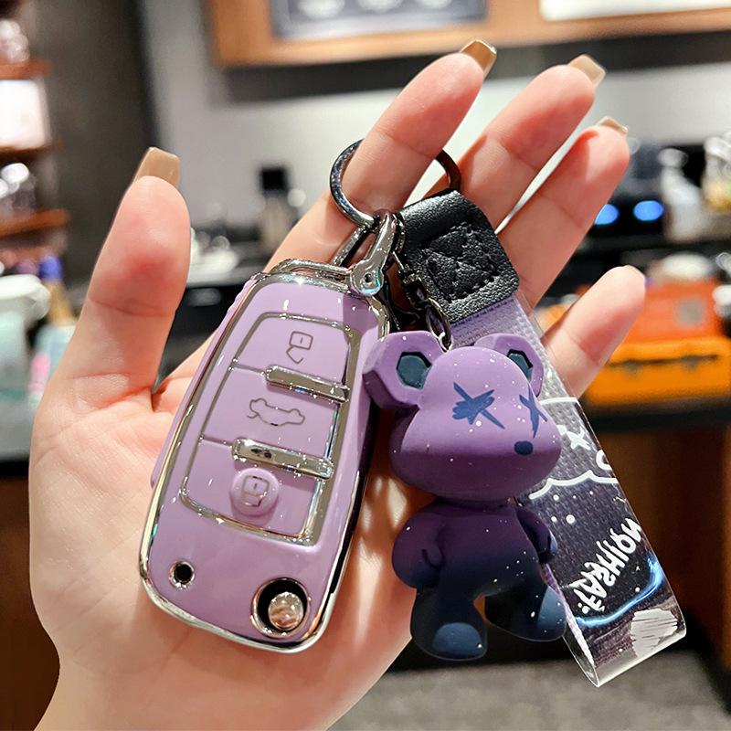 Chery Key Case for Tiggo 3x, Arrizo 5, and QQ Ice Cream - High-End Protective Shell with Buckle for Women.
