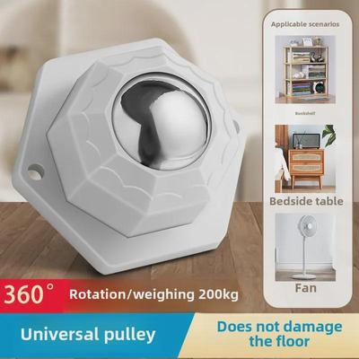 Universal Punch-Free Wheel for Furniture: Wear-Resistant, Silent, Load-Bearing Mobile Ball Caster.