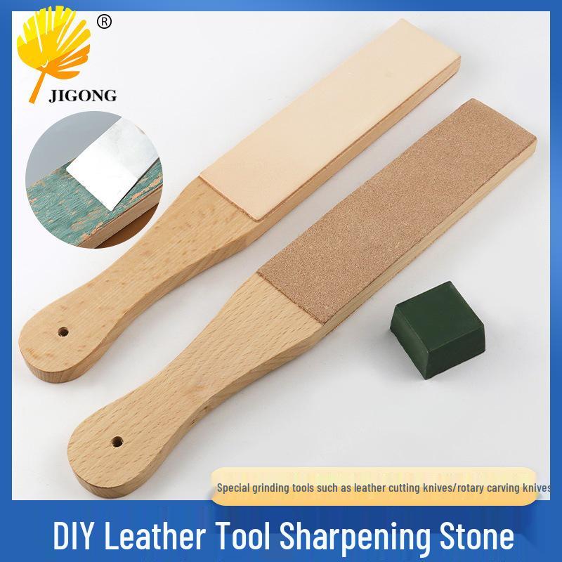 Vegetable-Tanned Leather Sharpening Board with Paste for Rotary Knife - DIY Leather Tool