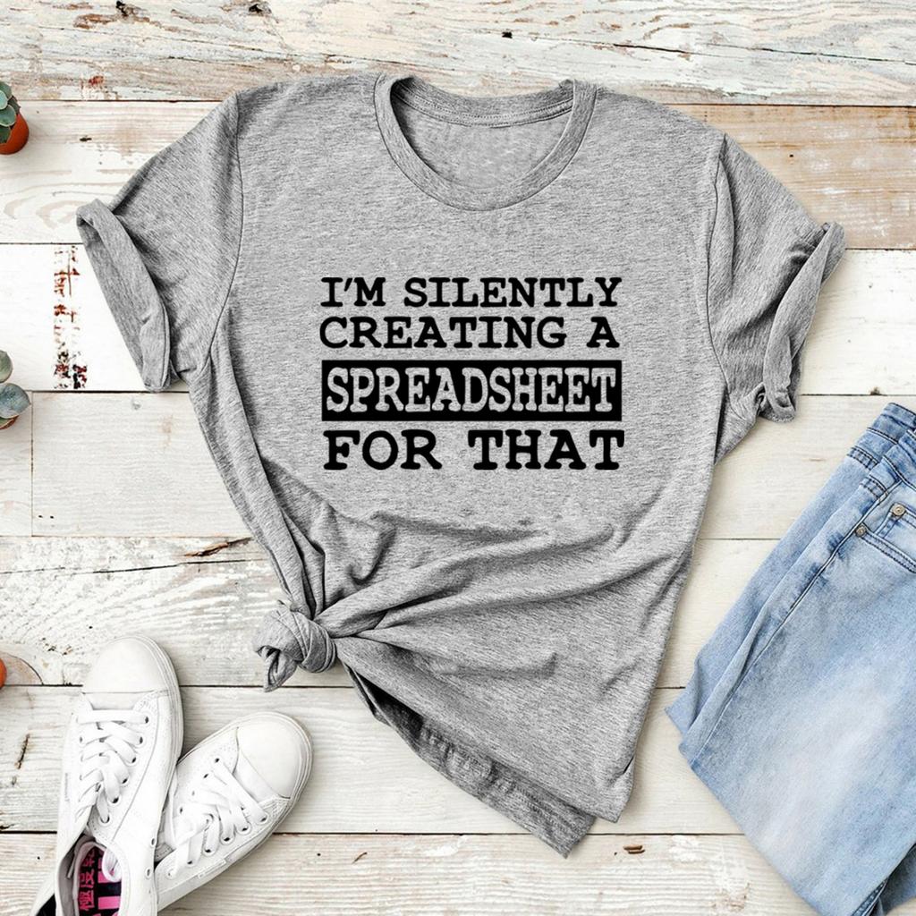 Creating Spreadsheet for That TShirt Data Analyst Tshirt Office Worker Tee Women Graphic T Shirts Short Sleeve Casual Tops