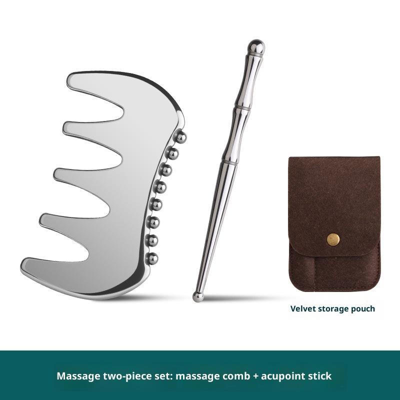 Stainless Steel Gua Sha Massage Tool – Facial and Body Scraping Plate for Neck, Back, and Facial Therapy