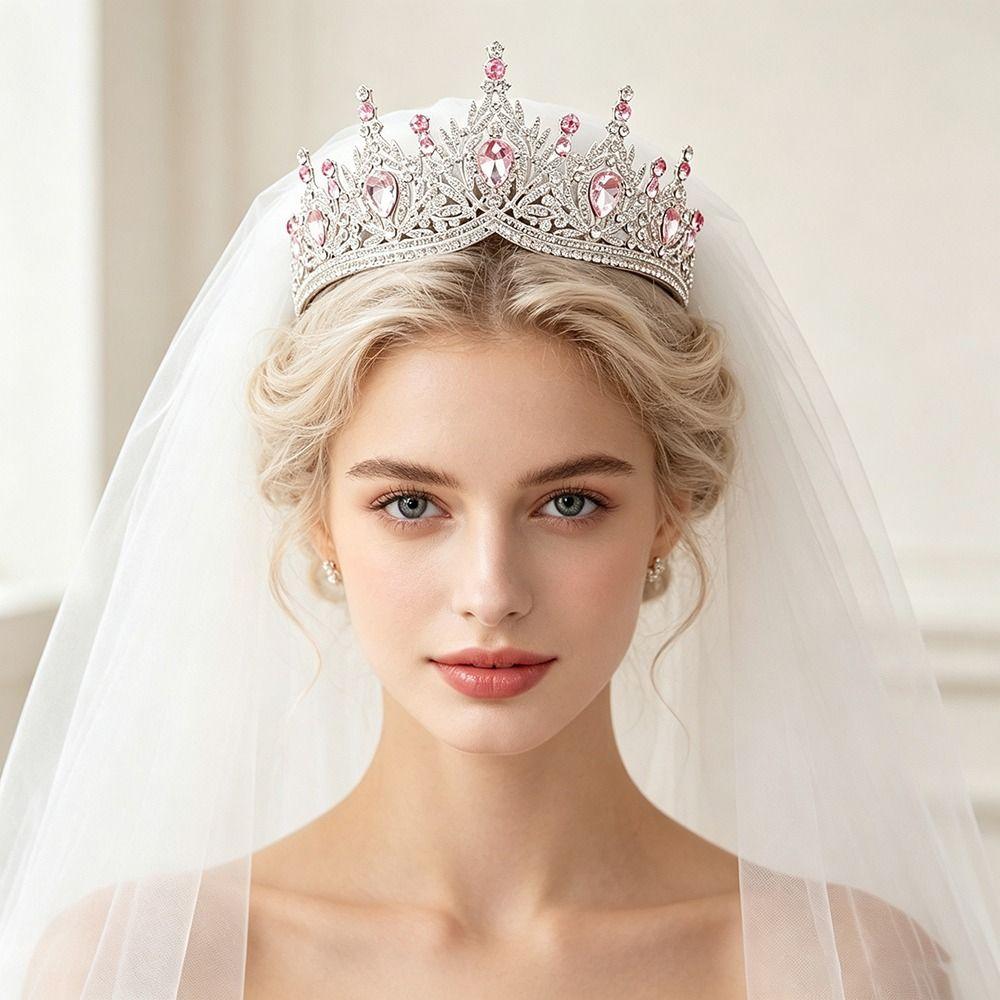 Shining Crystal Crystal Crown Headband Polished Finish Bridal Crown Tiara  Birthday Gift