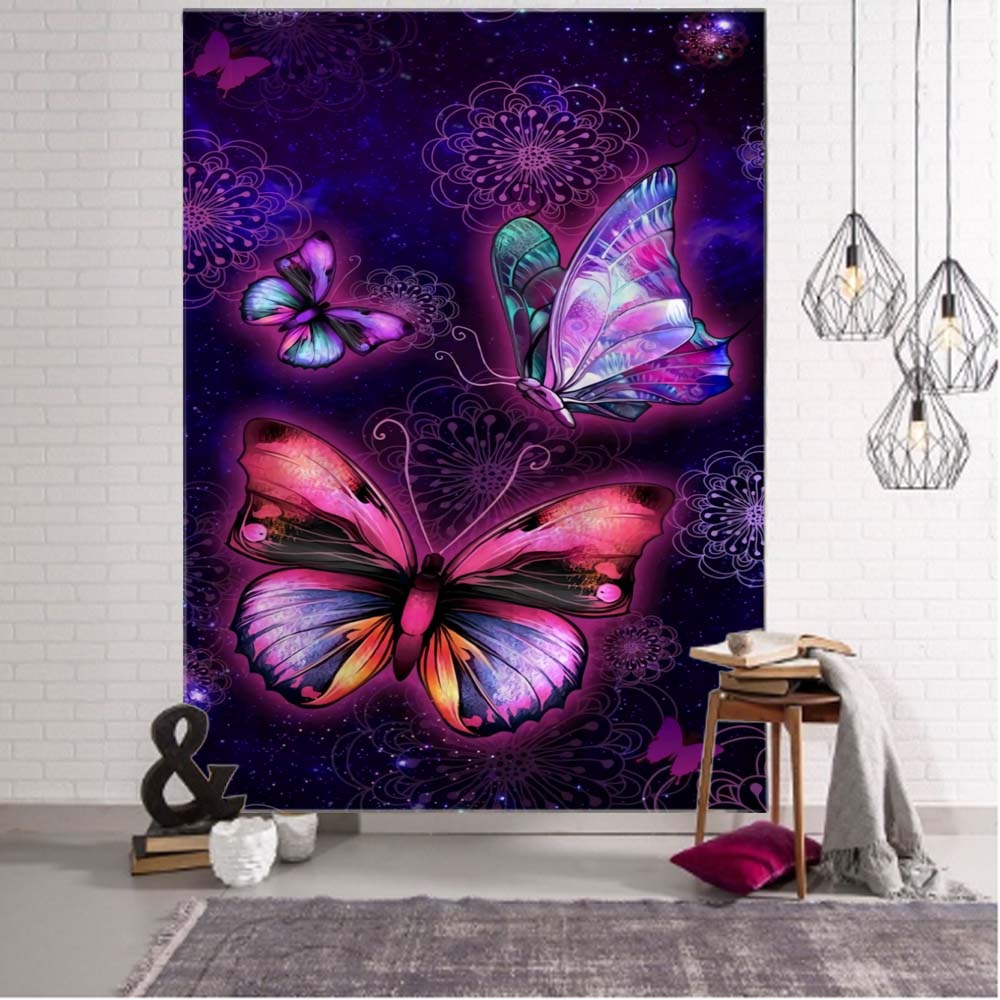 VIKAMA Psychedelic Cosmic Tapestry Galaxy Gradient Living Room Bedroom Bohemian Spiritual Energy Field Art Room Decoration