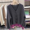 Raccoon Velvet Gray Sweater Women's Autumn and Winter New Loose Lazy Knitted Cardigan