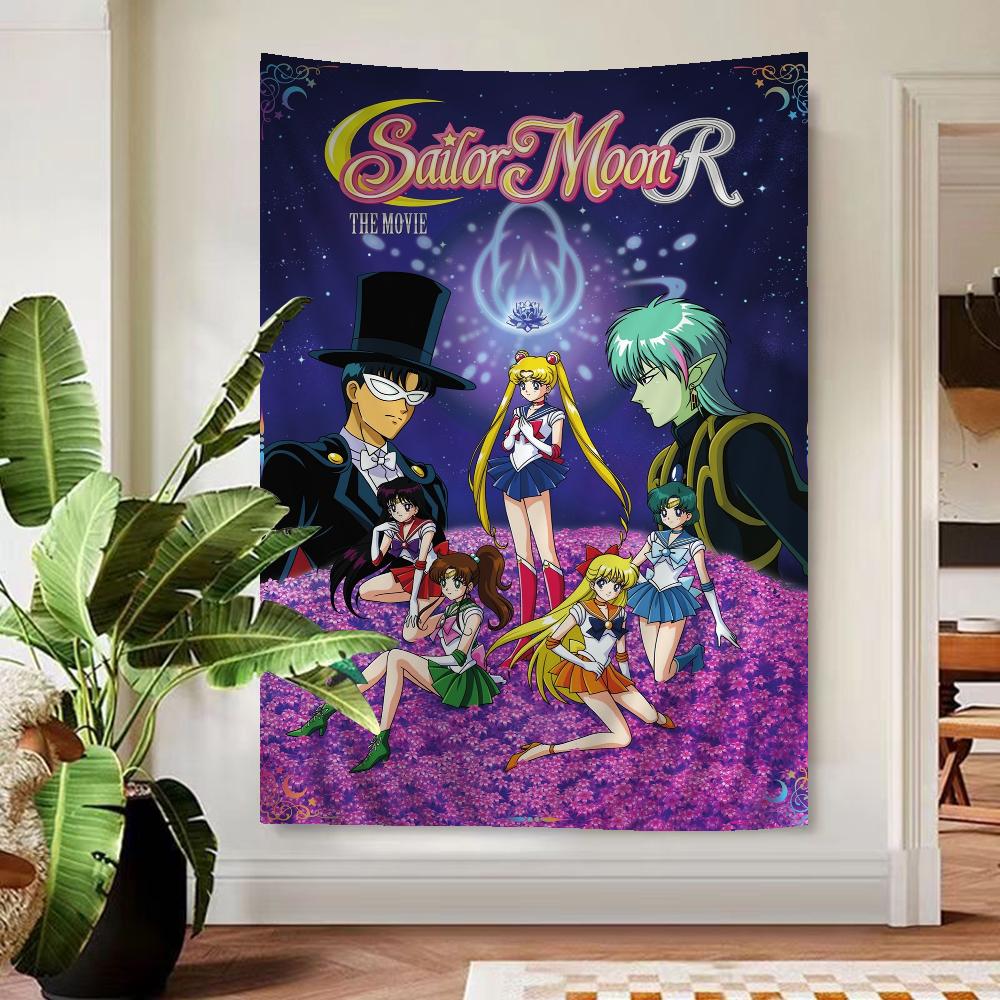 Cute Sailors Girl Moons Printed Large Wall Tapestry Hanging Tarot Hippie Wall Rugs Dorm Art Home Decor