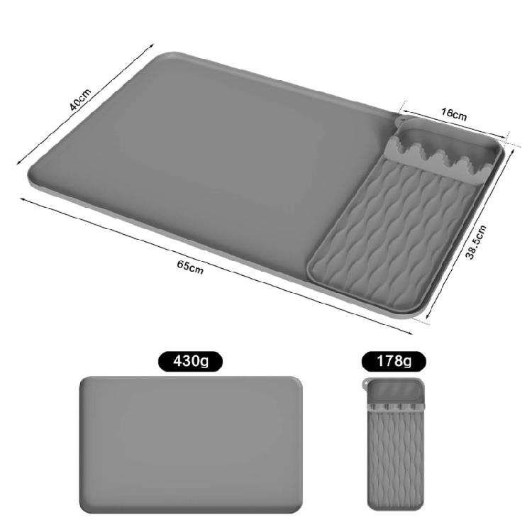 Nonslip Silicone Counter Mat With Tool Organizers Heat Resistant Spills Guard Kitchen Accessory Air Fryers Pad