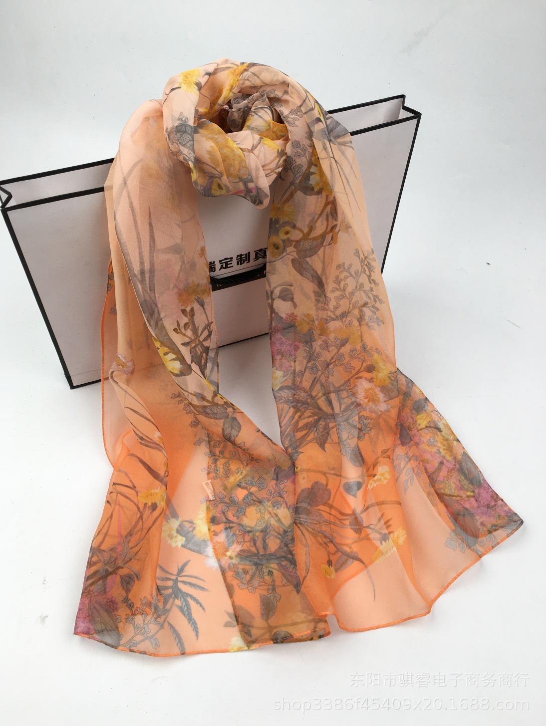 

Ji Fashion Women S Scarf Printing Temperament Versatile Foreign Trade Headscarf Georgette Soft Shawl 160 помаранчевий