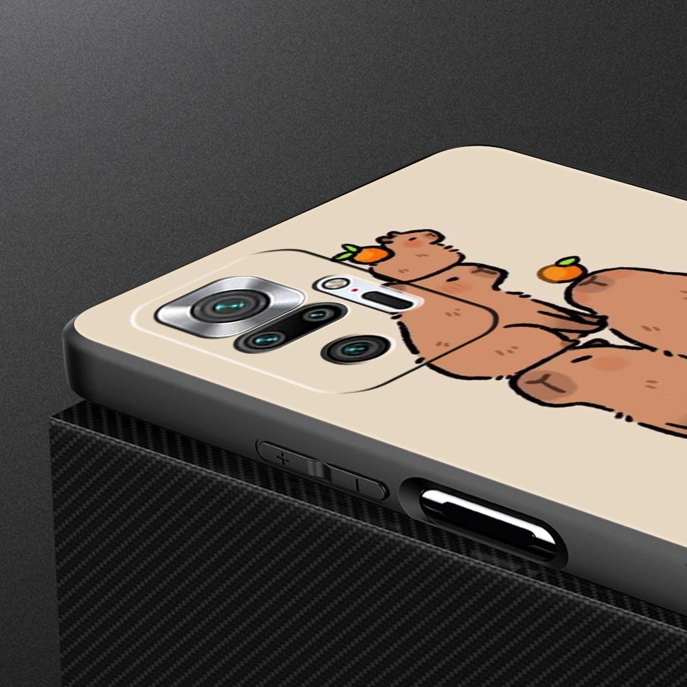 Cartoon Capybara Phone Case For Xiaomi Redmi Note 14 13 5G 10 11 12 Pro Plus 4G 14C 13C 12C 10C Black Cover