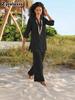 Nuovo Set Casual da Donna Moda Taglie Forti Cotone Lino Set Largo