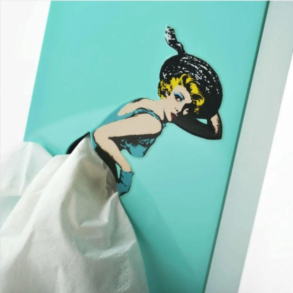 Retro Classy Girl Tissue Box Craft Ornaments Tissue Boxes Gifts Children's Funny Tissue Case  Car