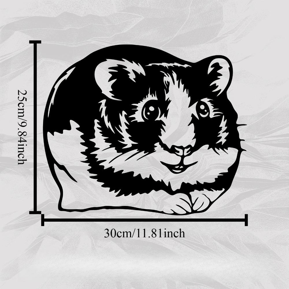 

Cute Hamster Metal Wall Art, Sitting Iron Sculpture Weather Resistant for Room Garden Fence Decor, Easter Christmas Gift for Pet Owners 12in