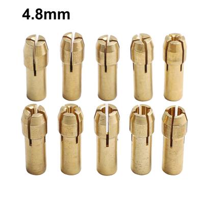 Mini Drill Collet Chuck Set 10pcs Brass Adapters 4 2 4 8mm for Compatible Rotary Tools Enhanced Clamping for Better Usability