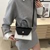 Fashion simple contrasting color texture handbag small square bag personalized color scheme design simple trend shoulder messenger bag women