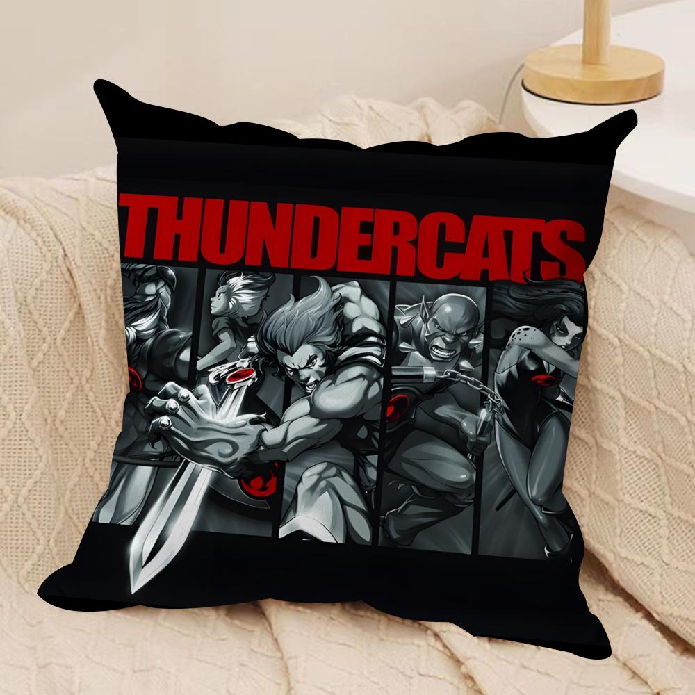 Cartoon T-Thunder-CatsES Cushion Cover Soft Plush Fabric Double-Sided Printed Sofa Cushion Cover for All Seasons Home Decor Gift