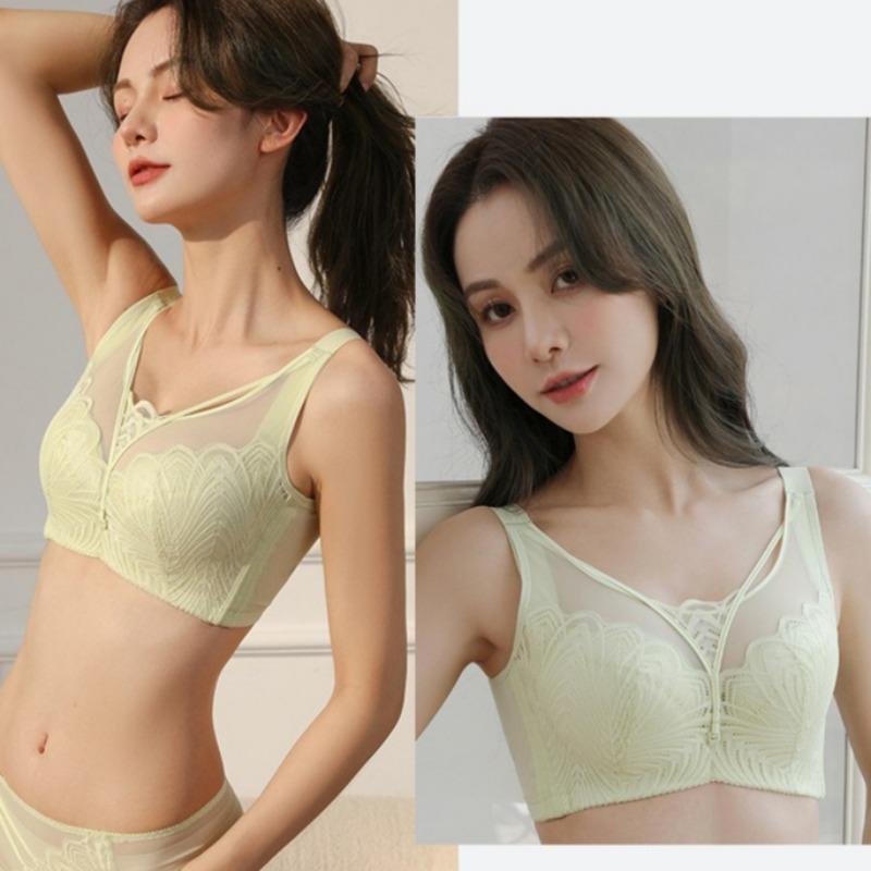 Thin Adjustable Bra Plus-size Tube Top Push-up Bra for Large Breasts Full-cup Bra for Side Breast Reduction and Sagging Prevention