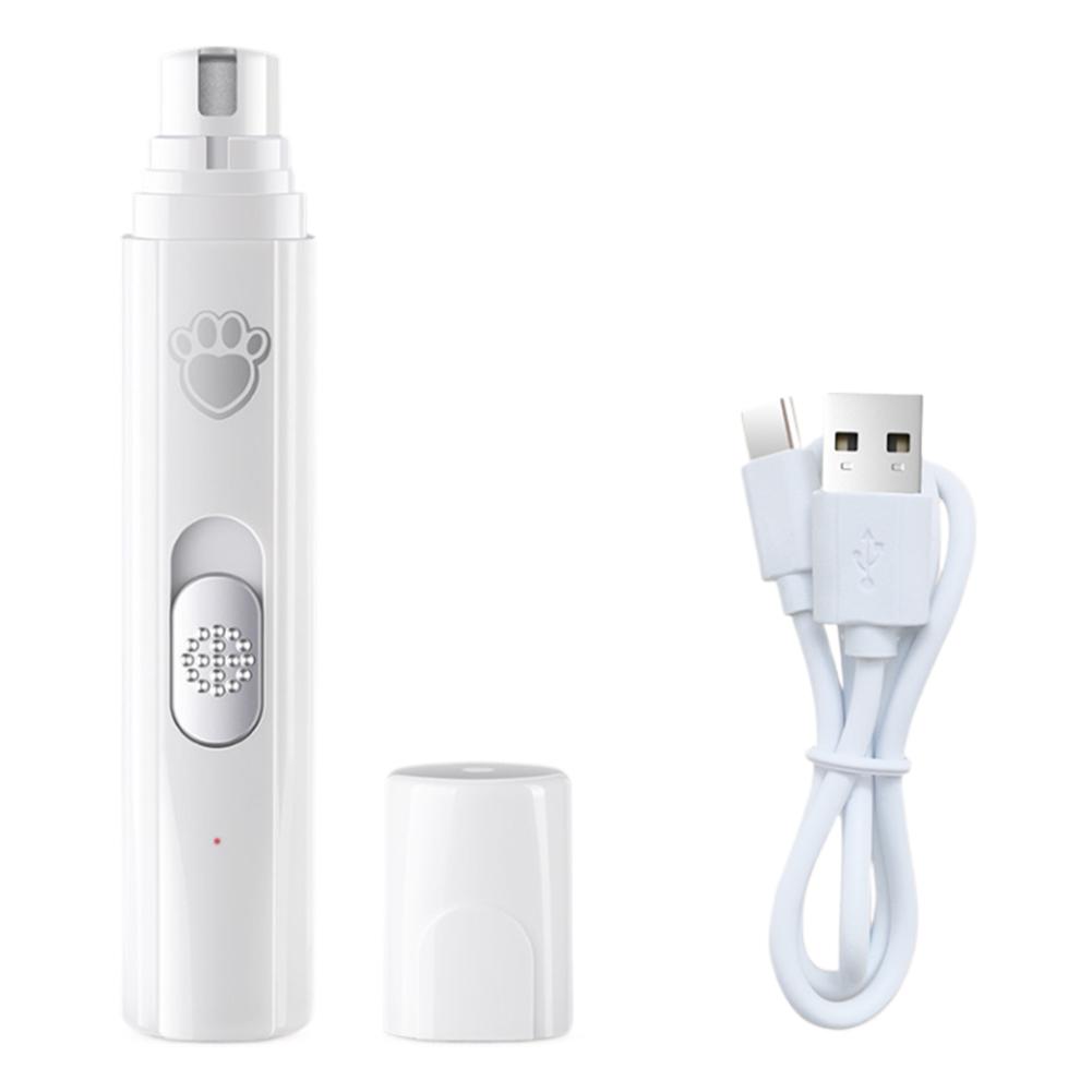 

Electric Dog Nail Grinder with Polisher Wheel Pet Nail Clipper USB Charging Painless Paws Smoothing Tool Low-Noise for Cat Dog білий