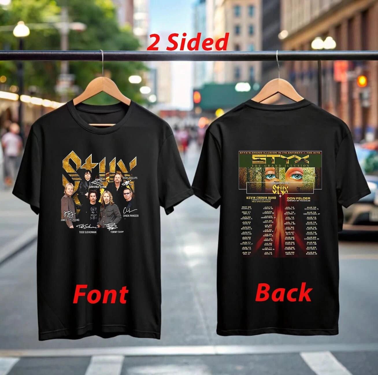 Styx The Grand Illusion Tour 2026 T-Shirt Official Concert Merch Rock Band Tee XXXL